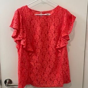 Merona coral lace top
